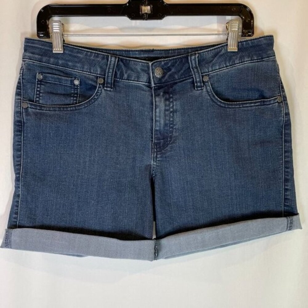 Prana Women's Mid-Wash Blue Denim Jean Shorts
